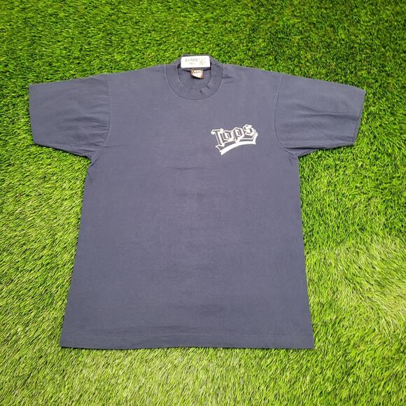 Vintage 90s Screen-Stars Shirt Women M/L 19x26 Navy-Blue USA - Picture 2 of 13